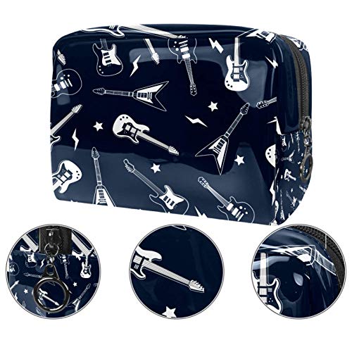 Neceser Viaje Hombre y Mujer Instrumento de Guitarra Pequeño Bolsas de Aseo Impermeable, Neceser Maquillaje Pack Neceser Baño Toiletry Kit, Cosmético Organizadores de Viaje 18.5x7.5x13cm