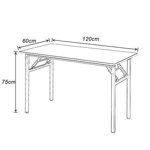 Need Mesa Plegable 120x60cm Mesa de Ordenador Escritorio de Oficina Mesa de Estudio Puesto de Trabajo Mesas de Recepción Mesa de Formación AC5DB-120 (Blanco & Negro)