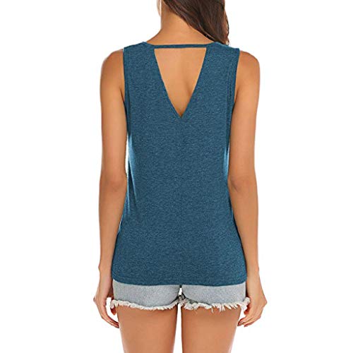 NEEKY Camisetas de Fitness para Mujer - Blusas sin Mangas sin Mangas para Mujer Blusas sin Mangas con Cuello de Ojo Camisa Sexy de Verano(XL, Azul) NEEKY Camisetas de Fitness para Mujer - Blusas sin Mangas sin Mangas para Mujer Blusas sin Mangas con Cuello de Ojo Camisa Sexy de Verano(XL, Azul)