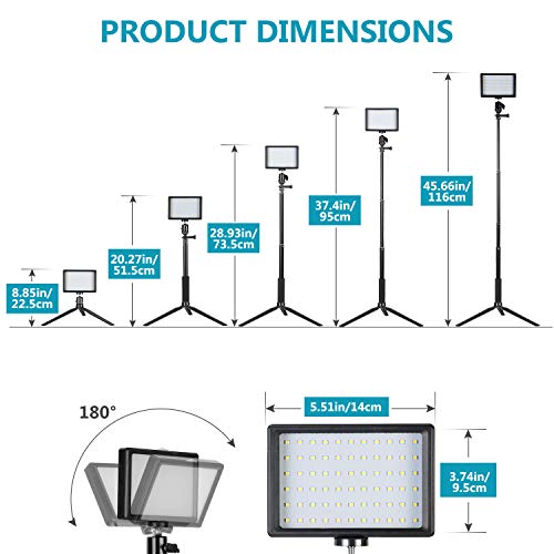 Neewer 2-Pack Luz LED Video 5600K Regulable con Soporte Trípode Ajustable/Filtros de Color para Tablero de Mesa/Angulo Bajo,Iluminación LED Colorida,Retrato Producto Fotografía Video Youtube Neewer 2-Pack Luz LED Video 5600K Regulable con Soporte Trípode Ajustable/Filtros de Color para Tablero de Mesa/Angulo Bajo,Iluminación LED Colorida,Retrato Producto Fotografía Video Youtube