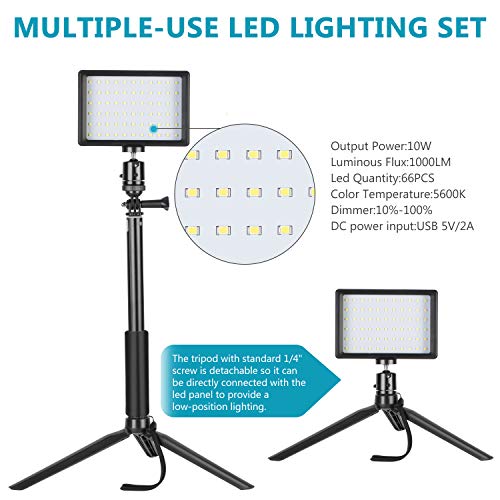 Neewer 2-Pack Luz LED Video 5600K Regulable con Soporte Trípode Ajustable/Filtros de Color para Tablero de Mesa/Angulo Bajo,Iluminación LED Colorida,Retrato Producto Fotografía Video Youtube Neewer 2-Pack Luz LED Video 5600K Regulable con Soporte Trípode Ajustable/Filtros de Color para Tablero de Mesa/Angulo Bajo,Iluminación LED Colorida,Retrato Producto Fotografía Video Youtube