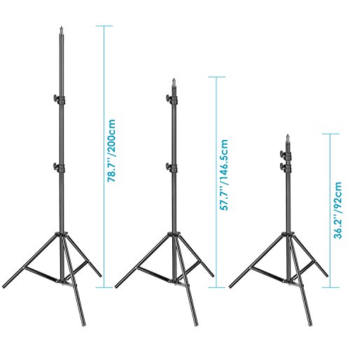 Neewer 2 Pack Regulable Bi-Color 480 LED de Luz de Vídeo y Kit de Iluminación de Soporte Incluye: 3200-5600K CRI 96 + Panel de LED con Soporte U, 200 Centímetros Soporte de Luz