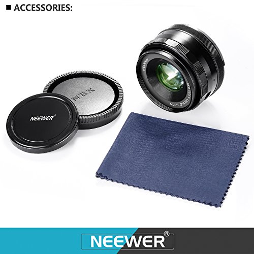 Neewer 35 mm f/1.7 Lentes con Fuego Manual para cámaras Digitales Sony E-Mount con Sensor APS-C, como Sony A7III A9 NEX 3 3N 5 NEX 5T NEX 5R NEX 6 7 A6400 A5000 A5100 A6000 A6100 A6300 A6500 A3000