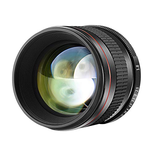 Neewer 85mm f/1.8 Lente Retrato Telefoto Asférica para Cámaras DSLR Nikon D5 D4S DF D4 D810 D800 D750 D7200 D7100 D7000 D5500 D5300 D5200 D3400 D3100,Enfoque Manual Cristal HD