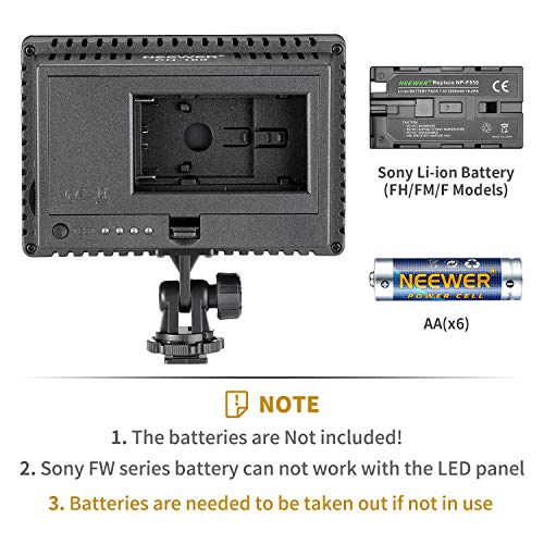 NEEWER CN-160 - Panel de luz LED regulable de 160 piezas para cámara de vídeo y digital SLR  Canon Nikon, Pentax, Panasonic, Sony, Samsung y Olympus