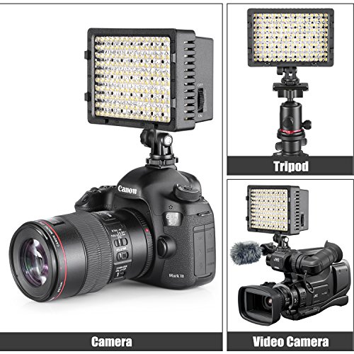 NEEWER CN-160 - Panel de luz LED regulable de 160 piezas para cámara de vídeo y digital SLR Canon Nikon, Pentax, Panasonic, Sony, Samsung y Olympus NEEWER CN-160 - Panel de luz LED regulable de 160 piezas para cámara de vídeo y digital SLR Canon Nikon, Pentax, Panasonic, Sony, Samsung y Olympus
