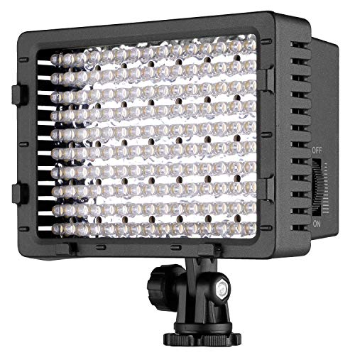 NEEWER CN-160 - Panel de luz LED regulable de 160 piezas para cámara de vídeo y digital SLR  Canon Nikon, Pentax, Panasonic, Sony, Samsung y Olympus