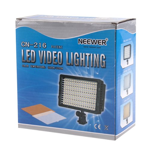 NEEWER CN-216 216pcs LED Dimmable Panel Ultra Alta Potencia de la cámara Digital/cámara de vídeo, luz LED para Canon, Nikon, Pentax, Panasonic, Sony, Samsung y Olympus Digital SLR Cámaras