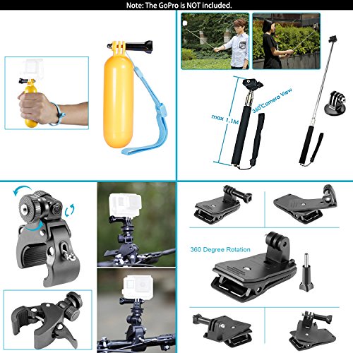 Neewer Kit de Accesorios de Cámara de Acción 58 en 1 para GoPro Hero 9 8 MAX 7 6 5 4 Negro 2018 Sesión, SJ4000/5000, para Nikon y Sony Deporte DV para Montar Camping y Más