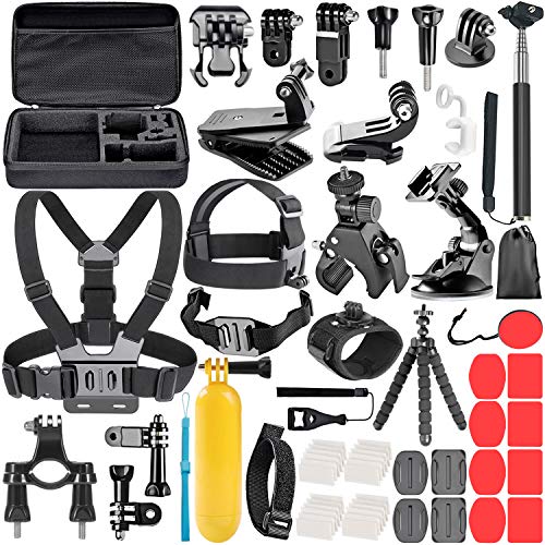 Neewer Kit de Accesorios de Cámara de Acción 58 en 1 para GoPro Hero 9 8 MAX 7 6 5 4 Negro 2018 Sesión, SJ4000/5000, para Nikon y Sony Deporte DV para Montar Camping y Más