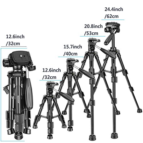 Neewer Mini Trípode Cámara de Sobremesa de Viaje 62 Centímetros, Ligero y Portátil de Aluminio con 3 Vías Giratoria Cabeza Pan para Cámara DSLR, Smartphones, DV hasta 3 Kilogramos (T210) Neewer Mini Trípode Cámara de Sobremesa de Viaje 62 Centímetros, Ligero y Portátil de Aluminio con 3 Vías Giratoria Cabeza Pan para Cámara DSLR, Smartphones, DV hasta 3 Kilogramos (T210)