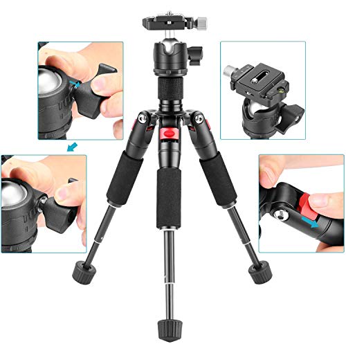 Neewer Mini Trípode Portátil Aleación de Aluminio DE 50 Centímetros con Cabeza de Bola de 360 Grados, 1/4 Pulgada Zapata Rápida para Cámara Vídeo DSLR Videocámara, Carga hasta 5 kilogramos Neewer Mini Trípode Portátil Aleación de Aluminio DE 50 Centímetros con Cabeza de Bola de 360 Grados, 1/4 Pulgada Zapata Rápida para Cámara Vídeo DSLR Videocámara, Carga hasta 5 kilogramos