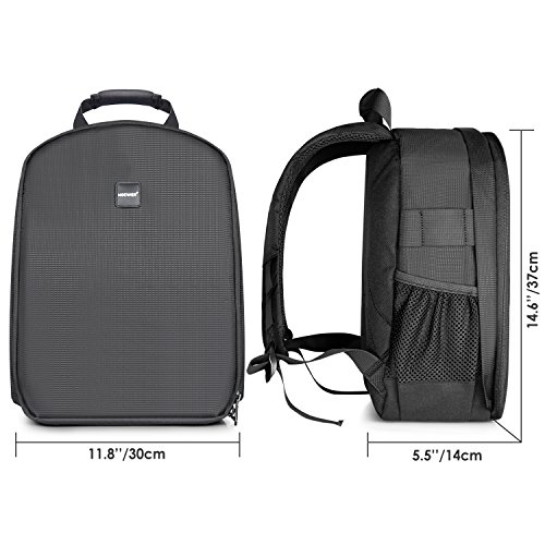 Neewer Mochila para cámara flexible acolchada con separadores con protector antigolpes, para cámaras SLR y otros accesorios, interior gris Neewer Mochila para cámara flexible acolchada con separadores con protector antigolpes, para cámaras SLR y otros accesorios, interior gris