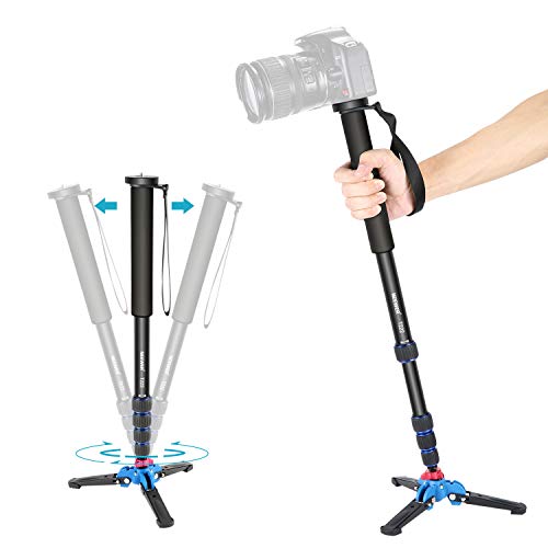 Neewer Monopié Extensible de Cámara con Base de Trípode Plegable Desmontable: Aleación de Aluminio, 52-168 Centímetros para Cámaras de Canon Nikon Sony DSLR, Carga Util hasta 5 Kilogramos Neewer Monopié Extensible de Cámara con Base de Trípode Plegable Desmontable: Aleación de Aluminio, 52-168 Centímetros para Cámaras de Canon Nikon Sony DSLR, Carga Util hasta 5 Kilogramos