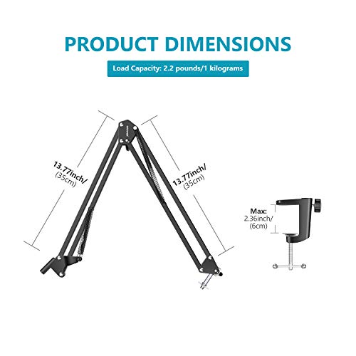Neewer Montura Soporte Suspensión Boom Tijera Escritorio Adjustable para Logitech Webcam C922 C930e C930 C920 C615,Hierro Duradero,Carga hasta 2kg,Perfecto para Grabación Vídeo Neewer Montura Soporte Suspensión Boom Tijera Escritorio Adjustable para Logitech Webcam C922 C930e C930 C920 C615,Hierro Duradero,Carga hasta 2kg,Perfecto para Grabación Vídeo