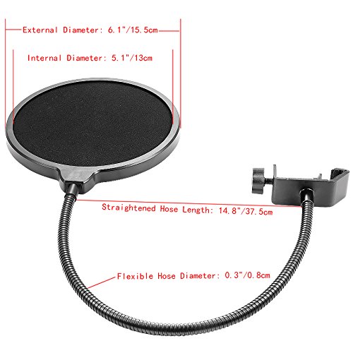 Neewer Pack de NW-35 Soporte de micrófono de brazo suspensión de tijera con montaje de cable de XLR macho a hembra, soporte de metal, montaje de mesa abrazadera y filtro Pop Neewer Pack de NW-35 Soporte de micrófono de brazo suspensión de tijera con montaje de cable de XLR macho a hembra, soporte de metal, montaje de mesa abrazadera y filtro Pop