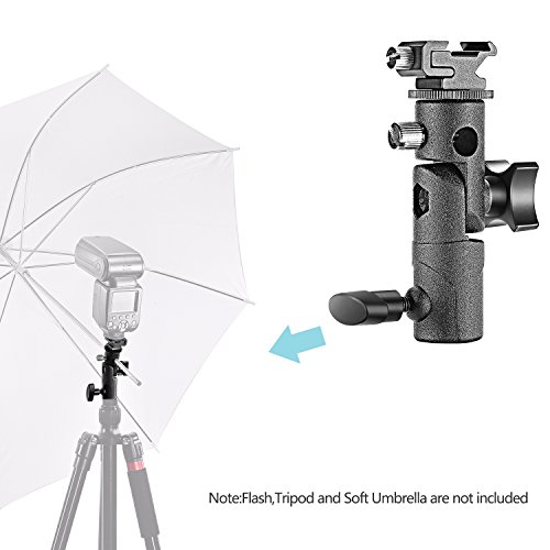 Neewer Professional Universal E Tipo Cámara Flash Speedlite Soporte de Luz Giratoria con Soporte para Paraguas para Canon Nikon Pentax Olympus y Otros Flashes, luz de Estudio, luz LED (Paquete de 2) Neewer Professional Universal E Tipo Cámara Flash Speedlite Soporte de Luz Giratoria con Soporte para Paraguas para Canon Nikon Pentax Olympus y Otros Flashes, luz de Estudio, luz LED (Paquete de 2)
