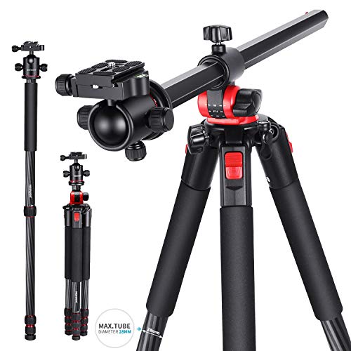 Neewer Trípode Cámara Fibra Carbono Monopie con Columna Central Giratoria - Peso Ligero Portátil, 191 centímetros, Cabeza Bola 360 Grados para Cámara hasta 12kg Neewer Trípode Cámara Fibra Carbono Monopie con Columna Central Giratoria - Peso Ligero Portátil, 191 centímetros, Cabeza Bola 360 Grados para Cámara hasta 12kg