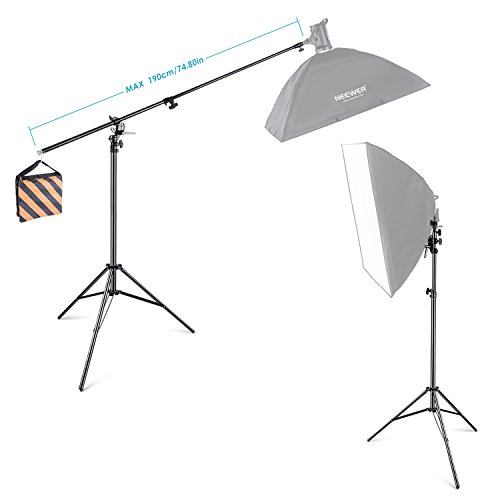 Neewer - Trípode Soporte de Lámpara Ajustable con Pinza Giratoria de 2 Maneras y Saco de Arena, para Estudio de Fotografía y Vídeo, 390cm