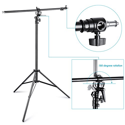 Neewer - Trípode Soporte de Lámpara Ajustable con Pinza Giratoria de 2 Maneras y Saco de Arena, para Estudio de Fotografía y Vídeo, 390cm