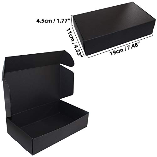 Negro Regalo Caja (20 Pack) - Cajas de regalo (19 x 11 x 4,5 cm) - Cajas de presentación de paquete plano para chocolates, regalos & joyas - Fiesta, festivales & ocasiones de boda