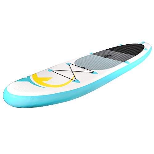 Nemaxx Tabla de paddel Surf Sup 320x78x15 cm, Turquesa/Amarillo - Tabla de Paddle Board - Tabla de Surf - Hinchable con Mochila, remos, Aletas, Bomba de Aire, Kit de reparación, Correa para pie.