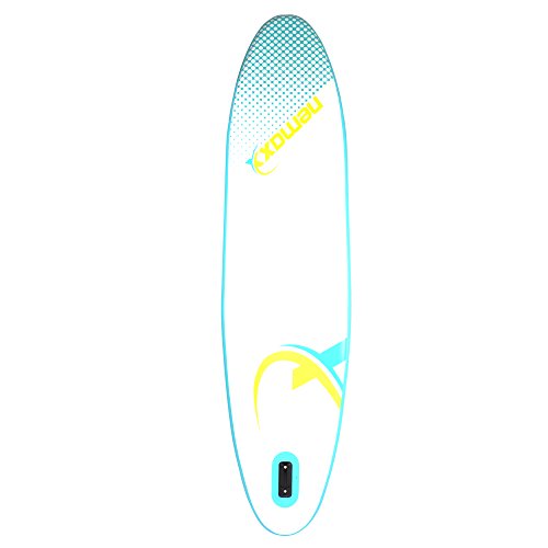 Nemaxx Tabla de paddel Surf Sup 320x78x15 cm, Turquesa/Amarillo - Tabla de Paddle Board - Tabla de Surf - Hinchable con Mochila, remos, Aletas, Bomba de Aire, Kit de reparación, Correa para pie.