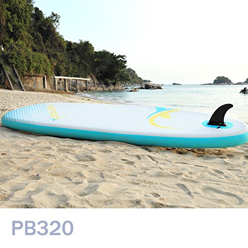 Nemaxx Tabla de paddel Surf Sup 320x78x15 cm, Turquesa/Amarillo - Tabla de Paddle Board - Tabla de Surf - Hinchable con Mochila, remos, Aletas, Bomba de Aire, Kit de reparación, Correa para pie.