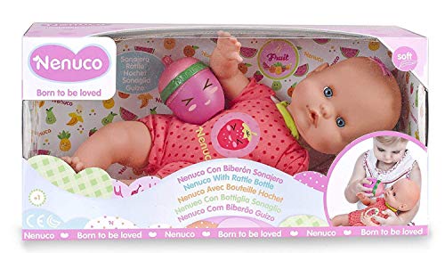 Nenuco- Muñeco Bebé con Biberón Sonajero y Pijama Rosa, para niños a partir de 1 año (Famosa 700014920) Nenuco- Muñeco Bebé con Biberón Sonajero y Pijama Rosa, para niños a partir de 1 año (Famosa 700014920)