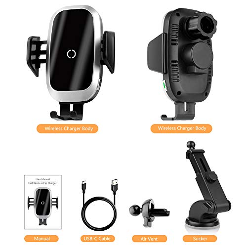 NeotrixQI Cargador Inalámbrico Coche, Qi Sujeción Automática Carga Rapida Movil Inalambrico Soporte Accesorios para iPhone XS MAX/XR/X/8 Plus,Samsung Galaxy S10/S9/S8/S7/S6,Huawei Mate 20 Pro NeotrixQI Cargador Inalámbrico Coche, Qi Sujeción Automática Carga Rapida Movil Inalambrico Soporte Accesorios para iPhone XS MAX/XR/X/8 Plus,Samsung Galaxy S10/S9/S8/S7/S6,Huawei Mate 20 Pro
