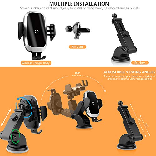 NeotrixQI Cargador Inalámbrico Coche, Qi Sujeción Automática Carga Rapida Movil Inalambrico Soporte Accesorios para iPhone XS MAX/XR/X/8 Plus,Samsung Galaxy S10/S9/S8/S7/S6,Huawei Mate 20 Pro NeotrixQI Cargador Inalámbrico Coche, Qi Sujeción Automática Carga Rapida Movil Inalambrico Soporte Accesorios para iPhone XS MAX/XR/X/8 Plus,Samsung Galaxy S10/S9/S8/S7/S6,Huawei Mate 20 Pro