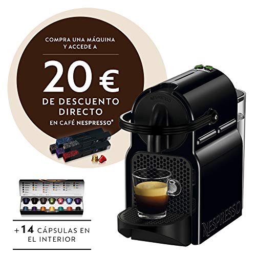 Nespresso De'Longhi Inissia EN80.B - Cafetera monodosis de cápsulas Nespresso, 19 bares, apagado automático, color negro, Incluye pack de bienvenida con 14 cápsulas Nespresso De'Longhi Inissia EN80.B - Cafetera monodosis de cápsulas Nespresso, 19 bares, apagado automático, color negro, Incluye pack de bienvenida con 14 cápsulas