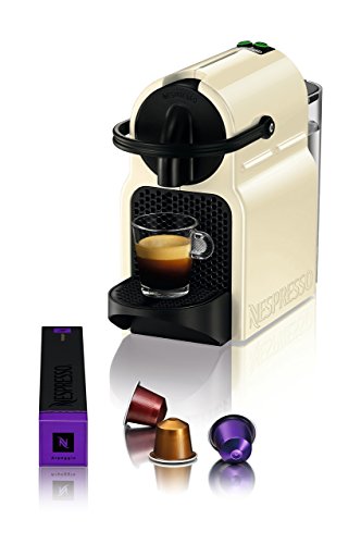 Nespresso De'Longhi Inissia EN80.CW - Cafetera monodosis de cápsulas Nespresso, 19 bares, apagado automático, color crema, Incluye pack de bienvenida con 14 cápsulas