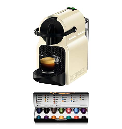 Nespresso De'Longhi Inissia EN80.CW - Cafetera monodosis de cápsulas Nespresso, 19 bares, apagado automático, color crema, Incluye pack de bienvenida con 14 cápsulas Nespresso De'Longhi Inissia EN80.CW - Cafetera monodosis de cápsulas Nespresso, 19 bares, apagado automático, color crema, Incluye pack de bienvenida con 14 cápsulas