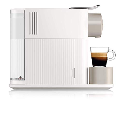 Nespresso De'Longhi Lattissima One EN500W-Cafetera monodosis de cápsulas Nespresso con depósito de leche compacto, 19 bares, apagado automático color blanco, Incluye pack de bienvenida con 14 cápsulas