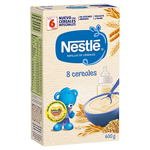 Nestlé Papilla 8 cereales - Alimento Para bebés - Paquete de 6x600 g - Total: 3.6kg