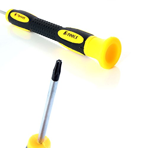 Neuftech - Torx T8 Herramienta de reparación de Destornillador Screwdriver para Xbox 360 Juegos Controlador Wired e inalámbrico - Negro con Amarillo