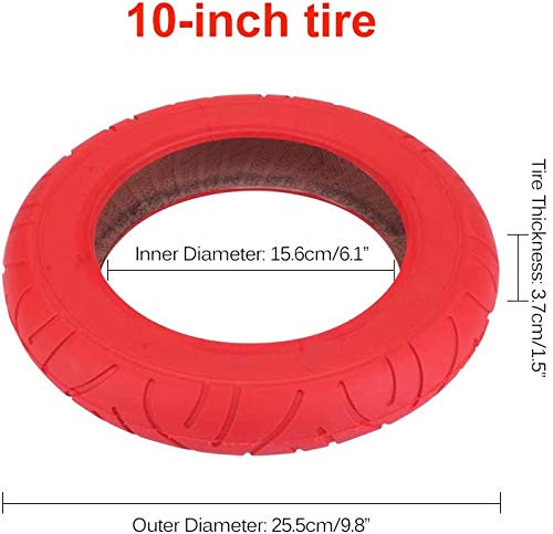 Neumático 10 Pulgadas Xiaomi, Ruedas de Repuesto para Scooter eléctrico con desmontadora de neumáticos para Scooter+ Con palanca