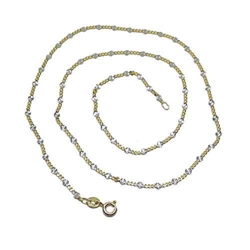 Never Say Never Cadena de Oro Amarillo y Oro Blanco de 18K de 45cm de Largo con Cierre reasa. Never Say Never Cadena de Oro Amarillo y Oro Blanco de 18K de 45cm de Largo con Cierre reasa.
