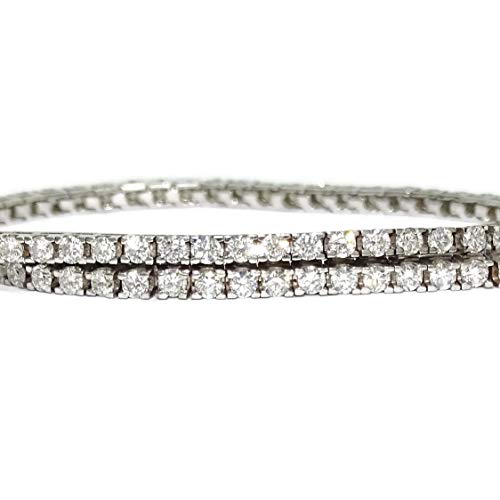 Never Say Never Pulsera Tipo Riviere de Diamantes y Oro Blanco de 18k con Diamantes Blancos o con Diamantes Negros. (Diamantes Blancos, 18.00)