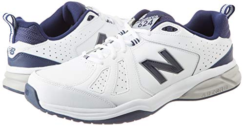 New Balance 624v5, Zapatillas Deportivas para Interior para Hombre, Blanco (White/Navy White/Navy), 42 EU