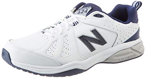 New Balance 624v5, Zapatillas Deportivas para Interior para Hombre, Blanco (White/Navy White/Navy), 42 EU