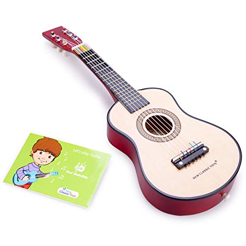 New Classic Toys New Classic Toys-10344 0344-Guitarra de Juguete, Natural, Color Naturel (Ref 0344)