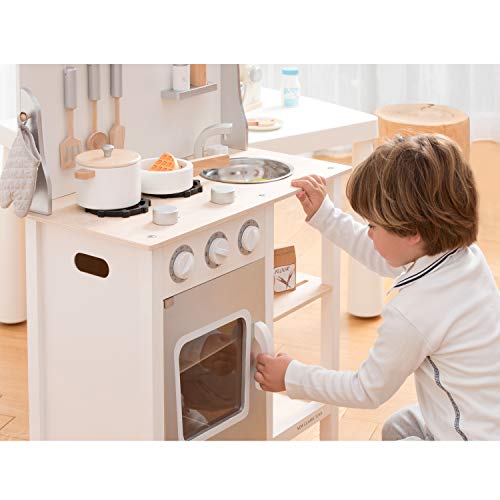 New Classic Toys Toys-11053 Kitchenette-Bon Appetit-White/Silver, Color Blanco (11053) New Classic Toys Toys-11053 Kitchenette-Bon Appetit-White/Silver, Color Blanco (11053)