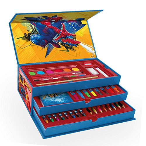 New Spiderman - Maletin Pinturas 3 Pisos de Spiderman, el Regalo para niño Ideal , Estuche de Pinturas Completo con Pinturas,rotuladores y Todo lo Necesario para la Etapa Escolar. Producto Oficial New Spiderman - Maletin Pinturas 3 Pisos de Spiderman, el Regalo para niño Ideal , Estuche de Pinturas Completo con Pinturas,rotuladores y Todo lo Necesario para la Etapa Escolar. Producto Oficial