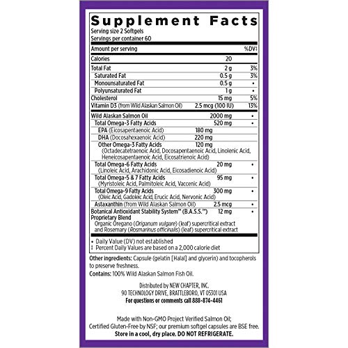 Newchapter 1000 mg Wholemega cápsulas blandas de aceite de pescado entero, paquete de 120 cápsulas blandas Newchapter 1000 mg Wholemega cápsulas blandas de aceite de pescado entero, paquete de 120 cápsulas blandas