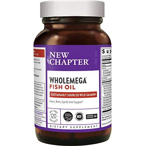 Newchapter 1000 mg Wholemega cápsulas blandas de aceite de pescado entero, paquete de 120 cápsulas blandas