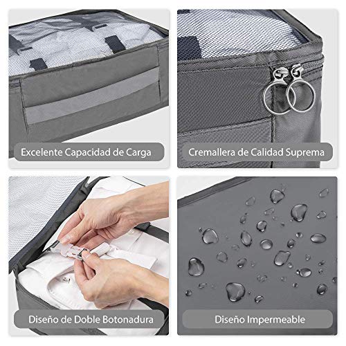 Newdora 8 en 1 Set de Organizador de Equipaje Viaje con Bolsa de Zapato,Impermeable Organizador de Maleta Bolsa para Ropa Sucia de Viaje, Portatrajes de Viaje, Material Nylon Newdora 8 en 1 Set de Organizador de Equipaje Viaje con Bolsa de Zapato,Impermeable Organizador de Maleta Bolsa para Ropa Sucia de Viaje, Portatrajes de Viaje, Material Nylon