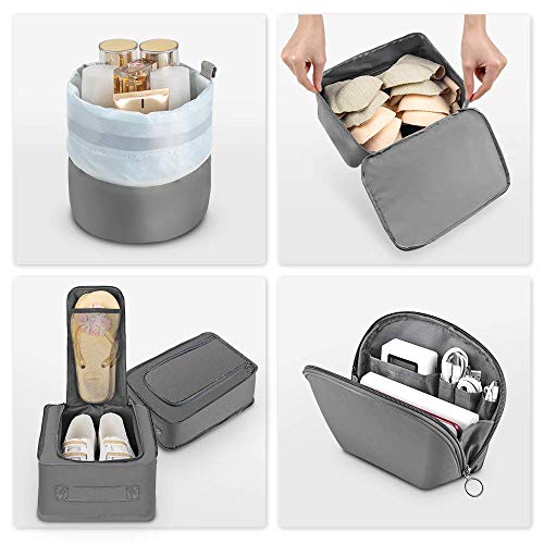 Newdora 8 en 1 Set de Organizador de Equipaje Viaje con Bolsa de Zapato,Impermeable Organizador de Maleta Bolsa para Ropa Sucia de Viaje, Portatrajes de Viaje, Material Nylon Newdora 8 en 1 Set de Organizador de Equipaje Viaje con Bolsa de Zapato,Impermeable Organizador de Maleta Bolsa para Ropa Sucia de Viaje, Portatrajes de Viaje, Material Nylon