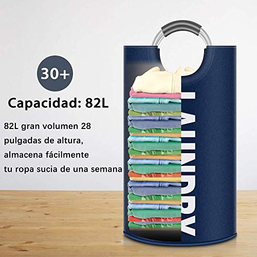 Newdora Bolsas para ropa sucia de bebé-Cesto de Ropa Grande 82L, Cesto de Ropa Plegable de Tela, Bolsa de Ropa Plegable, Caja de Lavado Plegable(Azul oscuro) Newdora Bolsas para ropa sucia de bebé-Cesto de Ropa Grande 82L, Cesto de Ropa Plegable de Tela, Bolsa de Ropa Plegable, Caja de Lavado Plegable(Azul oscuro)